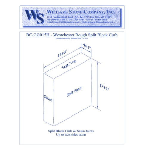 Westchester Rough Split Block Curb