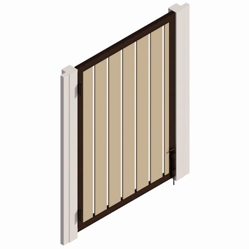 Pedestrian Swing Gate - 6in Slat - Vertical - Small Gate Frame - GF-S