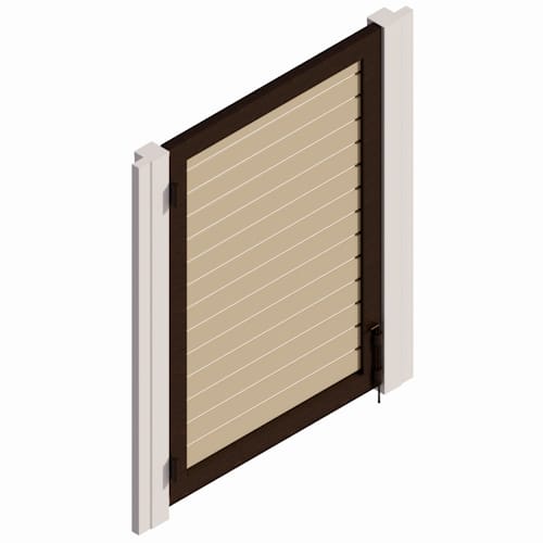 Pedestrian Swing Gate - 4in Slat - Horizontal - Large Gate Frame - GF-L