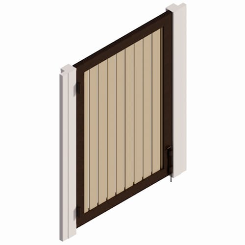 Pedestrian Swing Gate - 4in Slat - Vertical - Large Gate Frame - GF-L