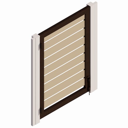 Pedestrian Swing Gate - 6in Slat - Horizontal - Large Gate Frame - GF-L