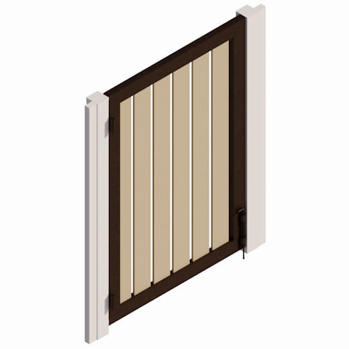 Pedestrian Swing Gate - 6in Slat - Vertical - Large Gate Frame - GF-L