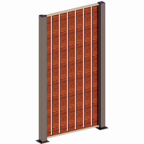 Fencing System - S-6 Slat - 4" Post - Vertical - SH4x4