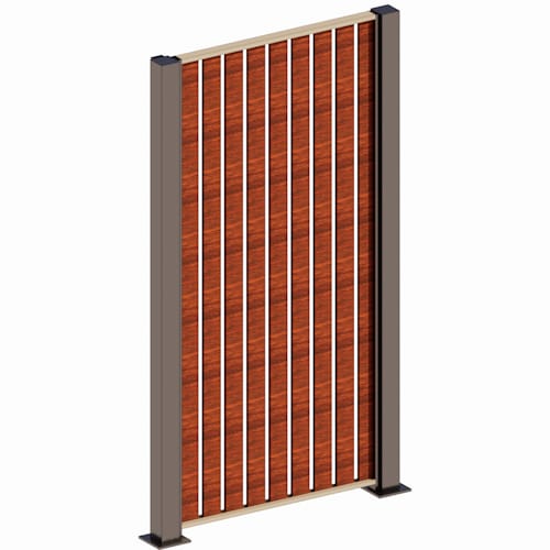 Fencing System - S-4 Slat - 4" Post - Vertical - SH4x4