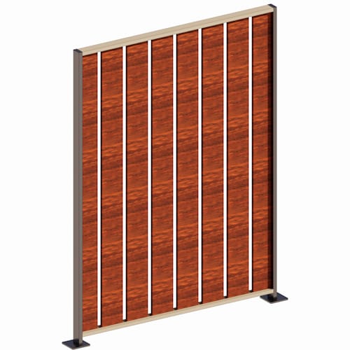 Fencing System - S-6 Slat - Multiple Post - Vertical