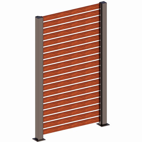 Fencing System - S-4 Slat - 4" Post - Horizontal - SH4x4