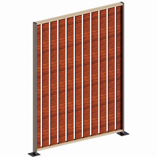 Fencing System - S-4 Slat - Multiple Post - Vertical