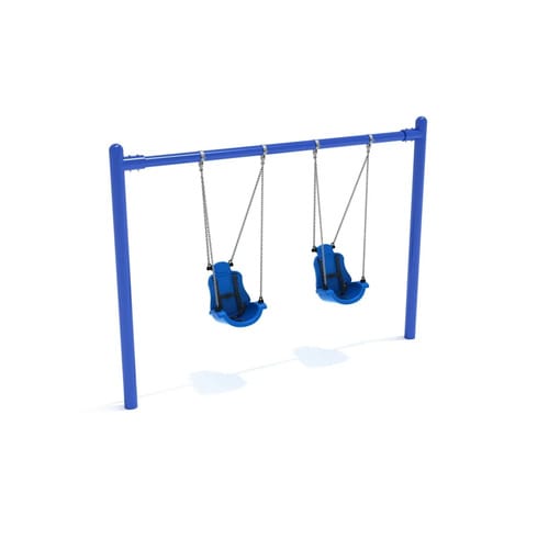 Swing Sets: 8 feet High Elite Single Post Swing with Child Adaptive Seats (PSWCA002WS) preview 2