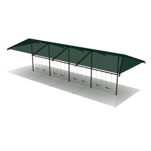 Swing Sets: 8 Feet Elite Single Post Swing With Shade - 4 Bays (PSWSH004WS) preview 2