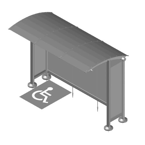 Bus Shelter: Sunset “Radius Roof” Series (90000-00)