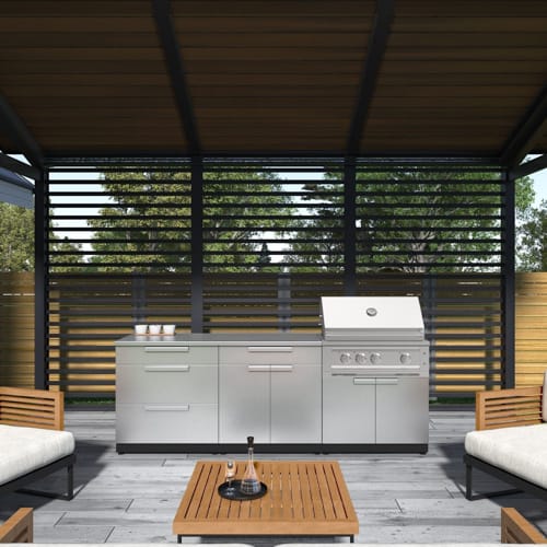 SKU 71071: Outdoor Kitchen Stainless-Steel 5 Piece Cabinet Set with 3-Drawer, Bar, Grill Cabinet, Platinum Grill and Countertop- 40 inch, NG, 64 inch SS Countertop preview 15