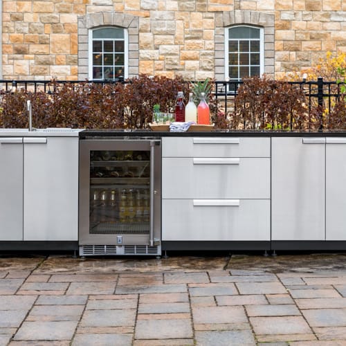SKU 71069: Outdoor Kitchen Stainless-Steel 5 Piece Cabinet Set with 3-Drawer, Bar, Grill Cabinet, Platinum Grill and Countertop- 33 inch, NG, 64 inch SS Countertop preview 17