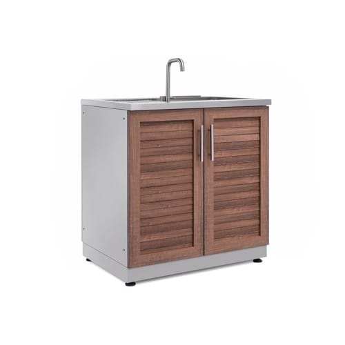 SKU 70102: Outdoor Kitchen Stainless Steel Louvered Doors Sink Cabinet