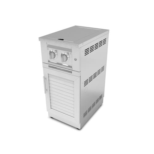 SKU 67193: Outdoor Kitchen Stainless Steel Louvered Doors Platinum Dual Side Burner- White