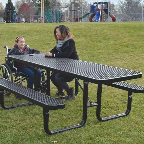 SuperSaver™ Commercial Rectangular Wheelchair Accessible Picnic Table - 2 Chair