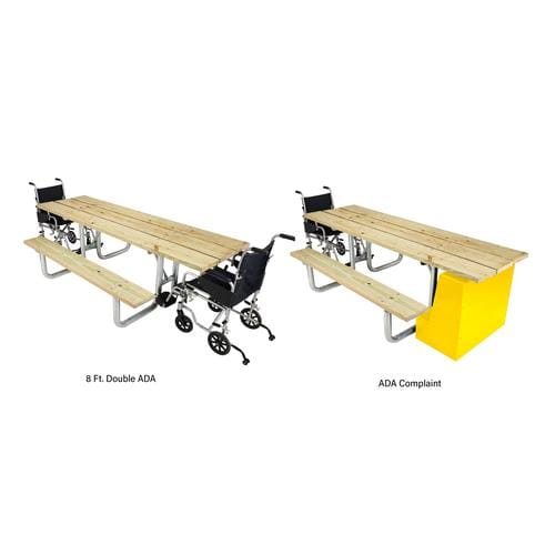 Outpost Double ADA Wood Picnic Table, Rectangular preview 4