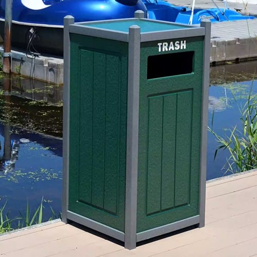 Two-Tone Panel Design Recycling Containers - Single Unit