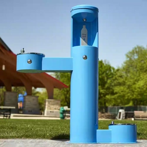 Outdoor Water Bottle Fillers with ADA Drinking Fountain & Pet Bowl