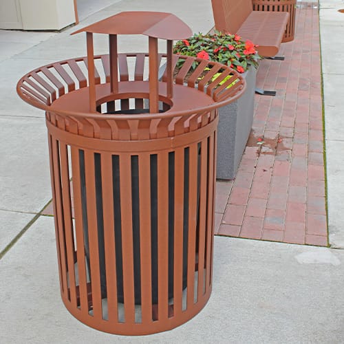 32 Gallon Round Trash Receptacle - Ribbon Collection preview 3