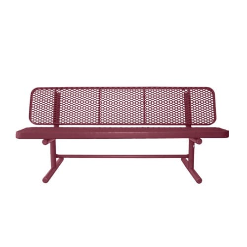 6’ Supreme Bench With Back Expanded Metal, Free Standing