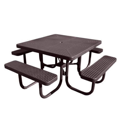 4' Square Perforated Steel Table, Free Standing