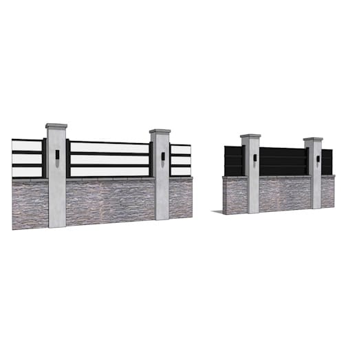 Aluminum Plexi Wall Topper Square post