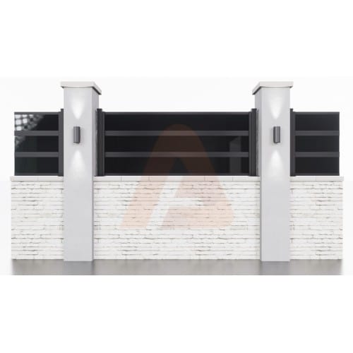 Aluminum Plexi Wall Topper Square post