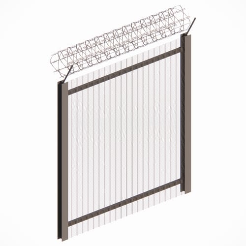 SecureMesh™ Alpha Welded Wire Security Fence: Razor Wire