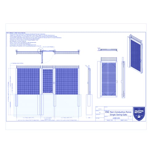 ENC Security Fence - Single Swing Gate (AVBD 1200)