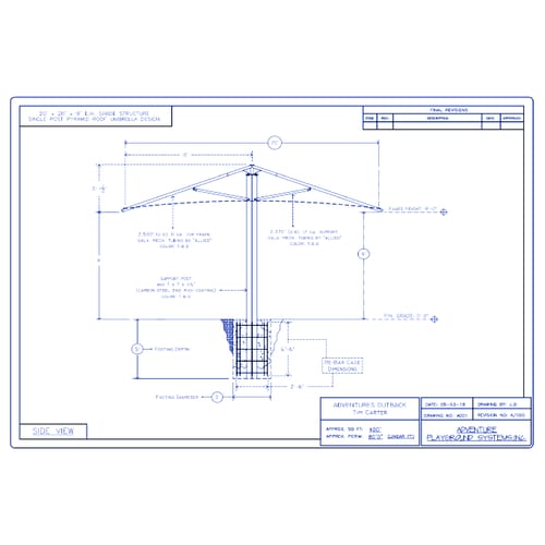 Single Post Umbrella 20'x20'