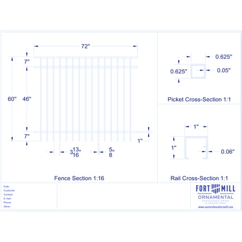 Aluminum Fence System - Belhaven (60" High, Black)