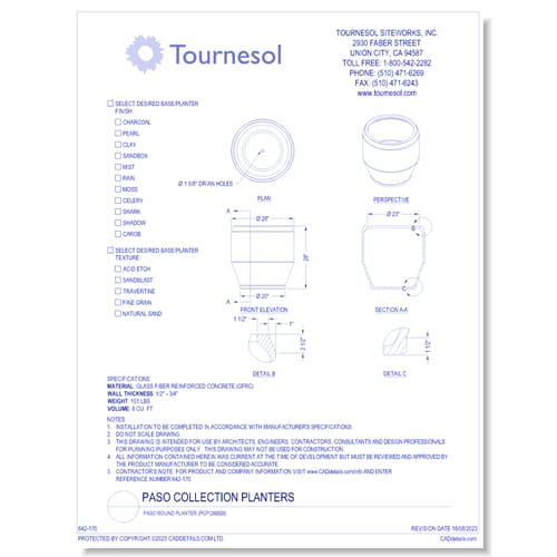 Paso Round Planter (PCP1280028)