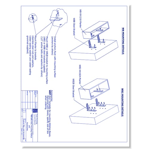 Wilshire Boxes - WB and WB2 Mounting Method & Accessories Detail
