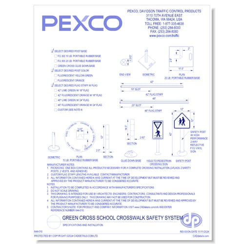 Green Cross Crosswalk Safety System:  Specifications & Installation