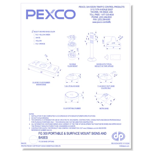 FG 300 Portable & Surface Mount Signs and Bases