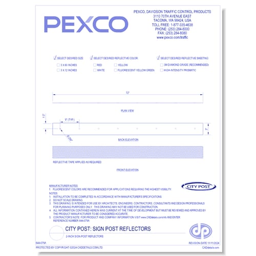 Sign Post Reflectors: 3-Inch Sign Post Reflector