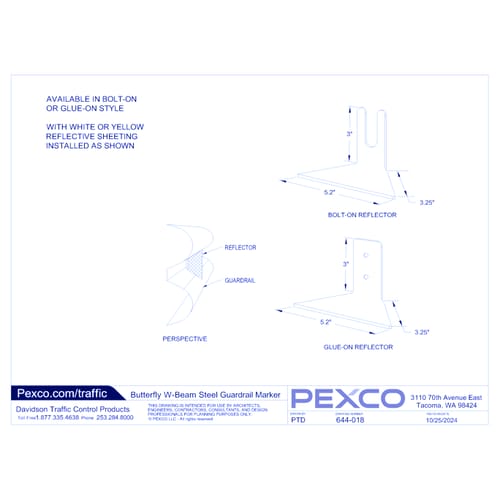 Butterfly W-Beam Steel Guardrail Marker - Specifications & Installation