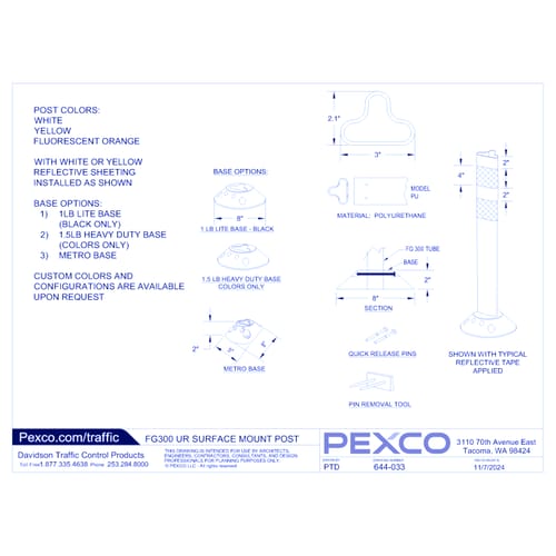 FG 300 Model UR:  High-Performance Surface Mount Post