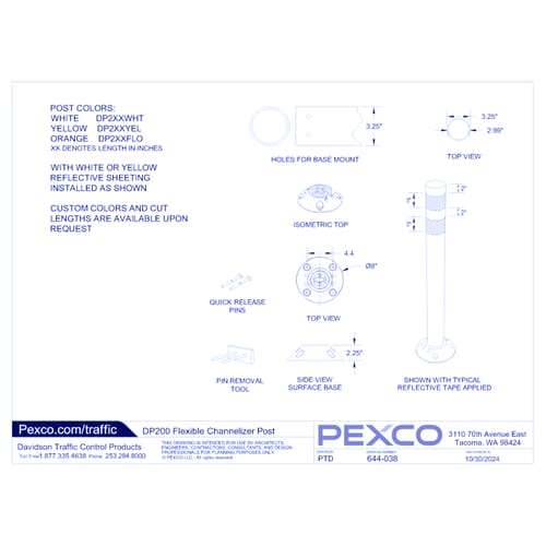 DP 200 3-Inch Round Channelizer Post