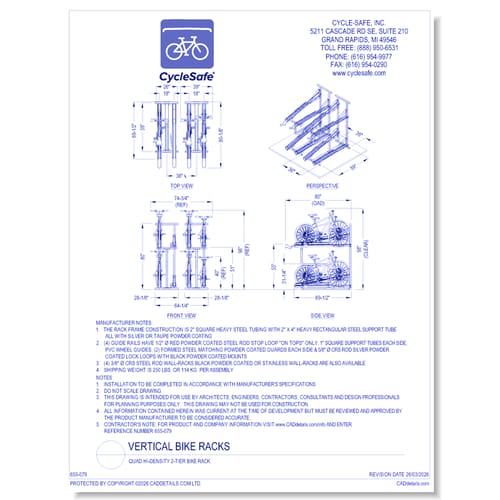 Quad Hi-Density 2-Tier Bike Rack 