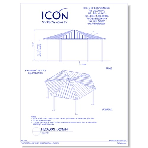 Hexagon HX24M-P4 - Elevation