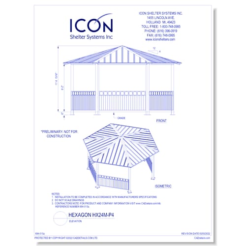 Hexagon HX24M- Full Circle-P4 - Elevation
