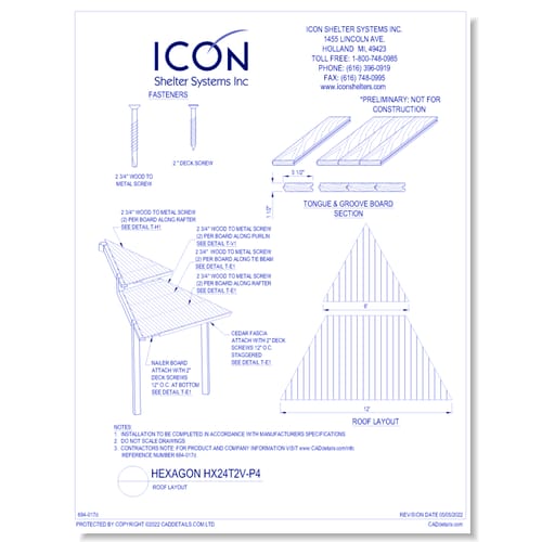 Hexagon HX242V-P4 - Roof Layout