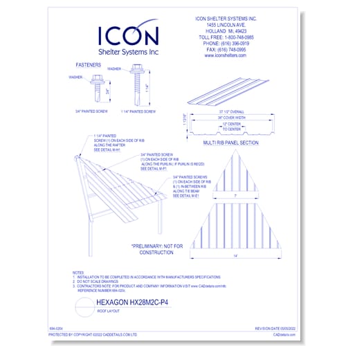 Hexagon HX28M2C-ORN-P4 - Roof Layout