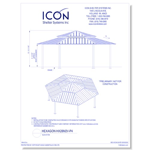 Hexagon HX28M2V-P4 - Elevation