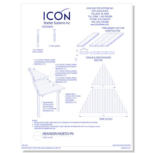 Hexagon HX28T2V-P4 - Roof Layout