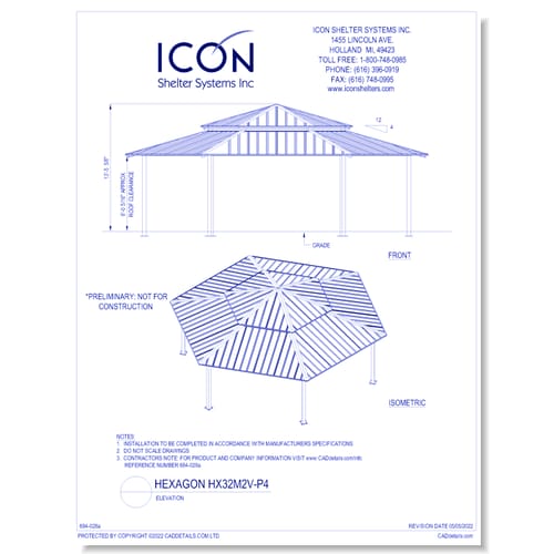 Hexagon HX32M2V-P4 - Elevation
