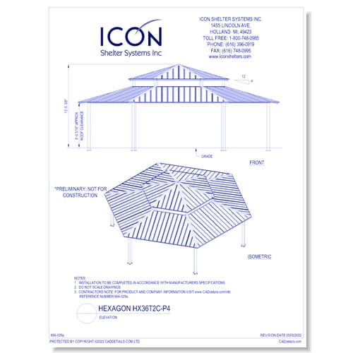 Hexagon HX36M2C-P4 - Elevation