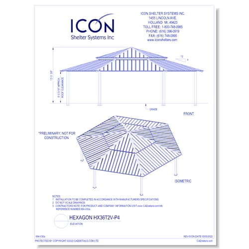 Hexagon HX36M2V-P4 - Elevation