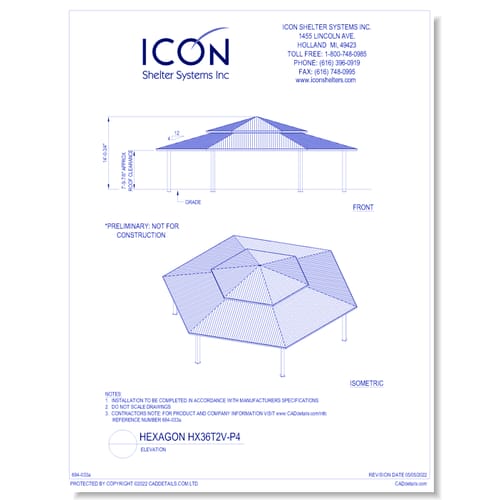 Hexagon HX36T2V-P4 - Elevation